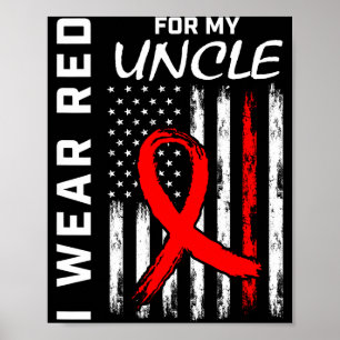 Poster Eu Uso Laço Vermelho Pelo Meu Tio Conscientização