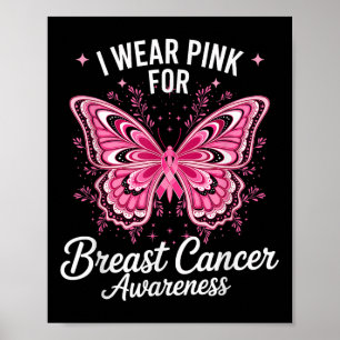 Poster Eu Uso Rosa Para a Conscientização do Câncer de Ma