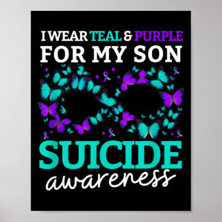 Poster Eu Uso Roxo E Azul Turquesa Pelo Meu Filho Prevenç
