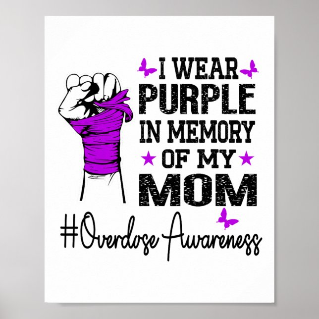 Poster Eu Uso Roxo Em Memória Da Minha Mãe Conscientizaçã (Frente)