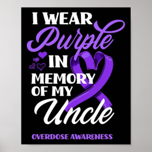 Poster Eu Uso Roxo Em Memória do Meu Tio Conscientização 