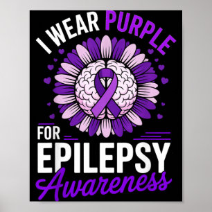 Poster Eu Uso Roxo para a Consciência do Cérebro da Epile