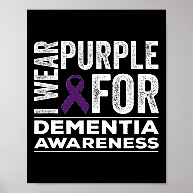 Poster Eu Uso Roxo Para a Conscientização da Demência Hei (Frente)