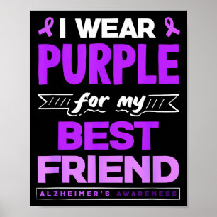 Poster Eu uso roxo para a conscientização do Alzheimer da