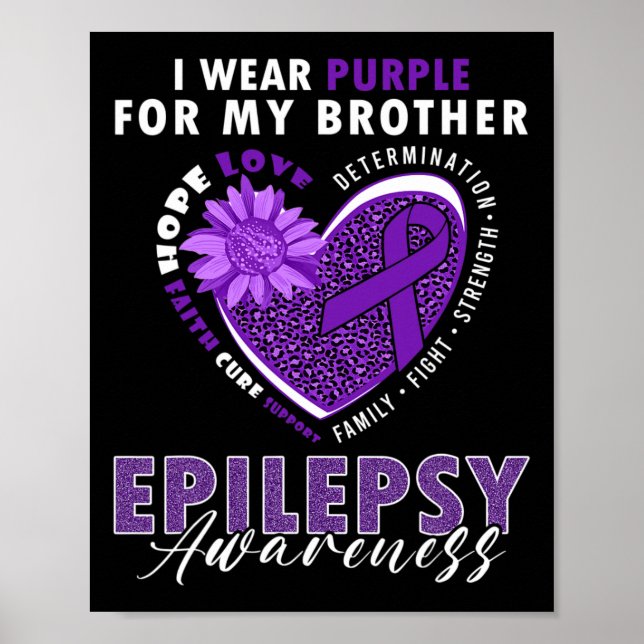 Poster Eu Uso Roxo Pelo Meu Irmão Conscientização sobre E (Frente)