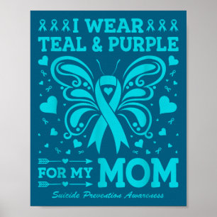 Poster Eu Uso Verde-azulado & Roxo Pela Minha Mãe
