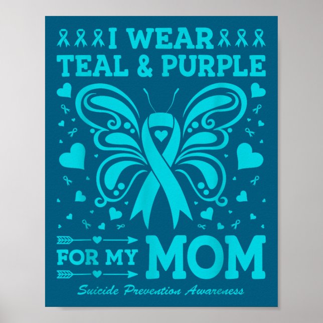 Poster Eu Uso Verde-azulado &amp; Roxo Pela Minha Mãe (Frente)