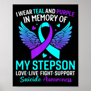 Poster Eu Uso Verde Azulado E Roxo Para Prevenção De Suic