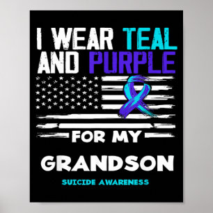Poster Eu Uso Verde Azulado E Roxo Pela Conscientização d