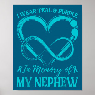 Poster Eu Uso Verde-azulado & Roxo Em Memória Do Meu Sobr