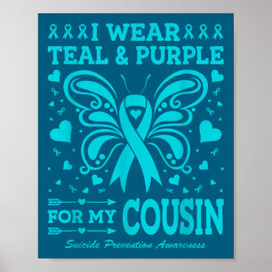 Poster Eu Uso Verde-azulado & Roxo Pelo Meu Primo