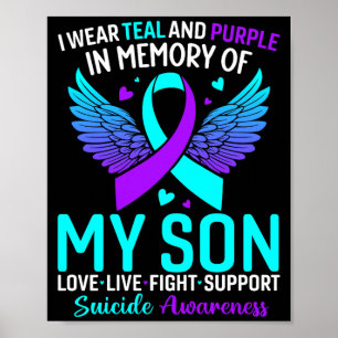 Poster Eu Uso Verde e Roxo Para a Prevenção do Meu Filho