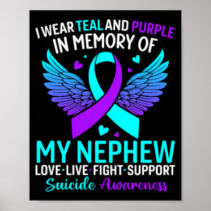 Poster Eu Uso Verde e Roxo Para a Prevenção Pelo Meu Sobr