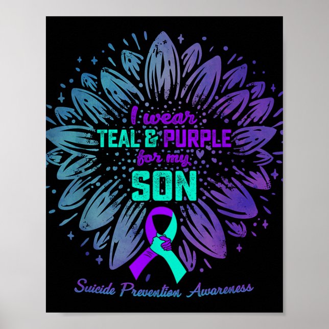 Poster Eu Uso Verde Turquesa &amp; Roxo Pelo Meu Filho Pr (Frente)