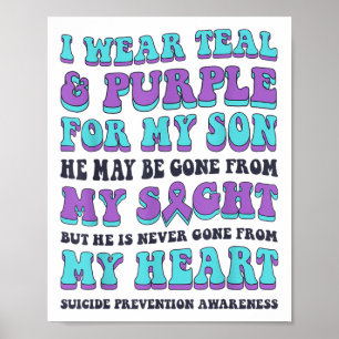 Poster Eu Uso Verde Turquesa & Roxo Pelo Meu Filho Pr