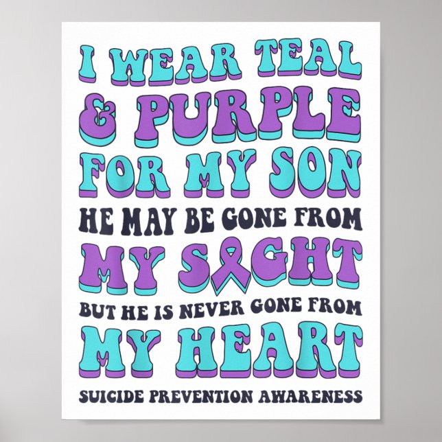 Poster Eu Uso Verde Turquesa &amp; Roxo Pelo Meu Filho Pr (Frente)