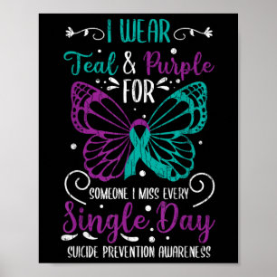 Poster Eu Uso Verde Turquesa E Roxo Conscientização Sobre
