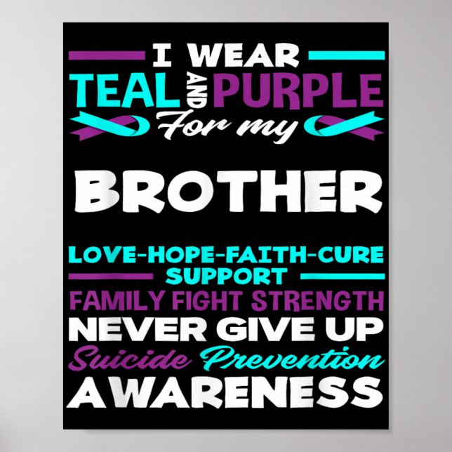 Poster Eu Uso Verde Turquesa E Roxo Para a Conscientizaçã (Frente)