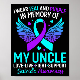 Poster Eu Uso Verde Turquesa E Roxo Para a Prevenção do M