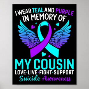 Poster Eu Uso Verde Turquesa E Roxo Para a Prevenção do S