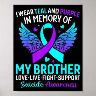 Poster Eu Uso Verde Turquesa E Roxo Para a Prevenção Pelo