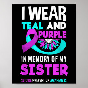 Poster Eu Uso Verde Turquesa E Roxo Para Prevenção Do Sui