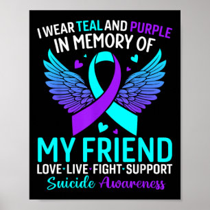 Poster Eu Uso Verde Turquesa E Roxo Para Prevenção Do Sui