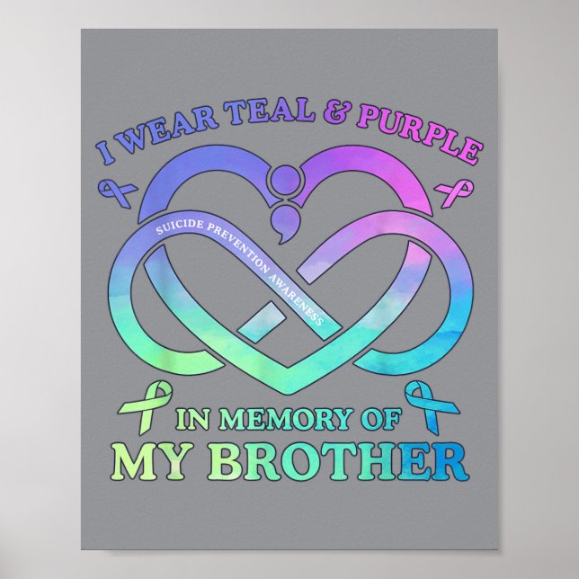 Poster Eu Uso Verde Turquesa Roxo Memória Do Meu Irmão Pr (Frente)