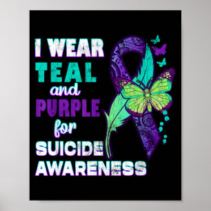Poster Eu Uso Verde Turquesa Roxo Para Conscientização So