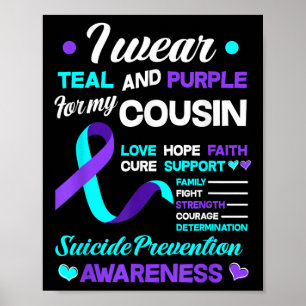 Poster Eu Uso Verde Turquesa & Roxo Pelo Meu Primo Preven