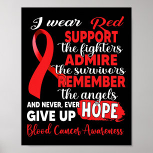 Poster Eu Uso Vermelho Apoio Os Lutadores Conscientização