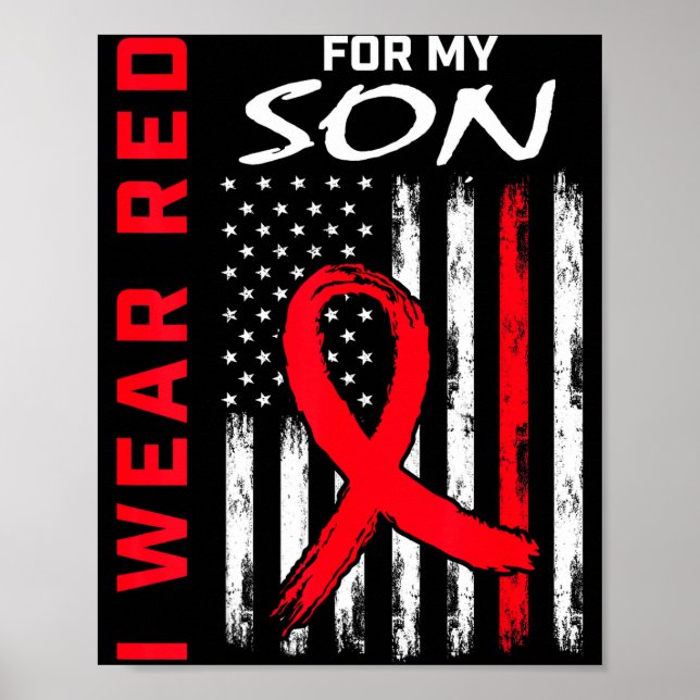 Poster Eu Uso Vermelho Para a Bandeira de Conscientização (Frente)