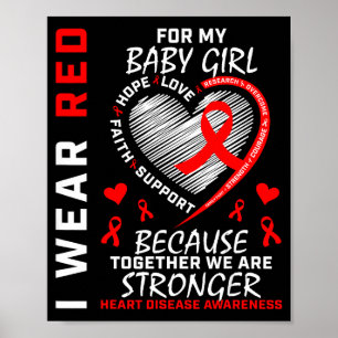 Poster Eu Uso Vermelho Para a Conscientização da Doença C