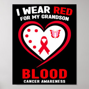 Poster Eu Uso Vermelho Para a Conscientização do Câncer d