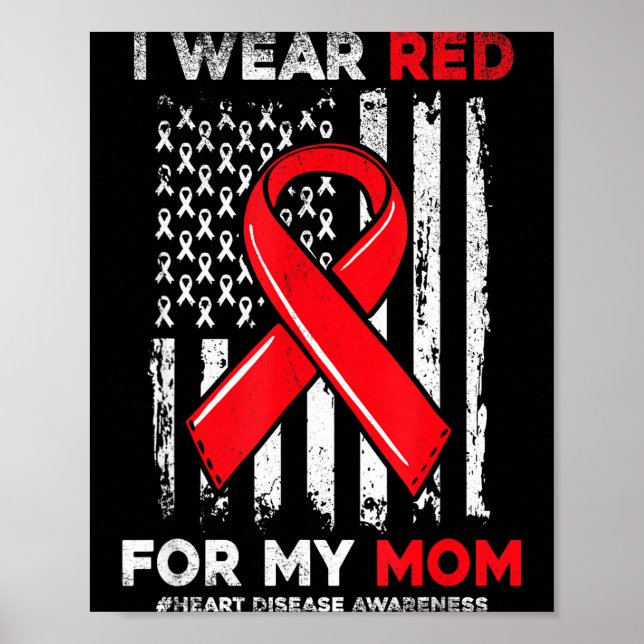Poster Eu Uso Vermelho Para a Minha Mãe Conscientização S (Frente)