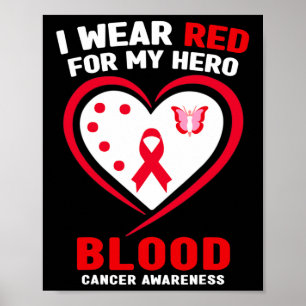 Poster Eu Uso Vermelho Pelo Meu Herói Conscientização do