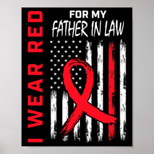 Poster Eu Uso Vermelho Pelo Meu Sogro Doença Cardíaca Con