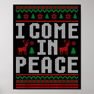 Poster Eu Venho Em Paz Casal Combinando Suéter Feio De Na