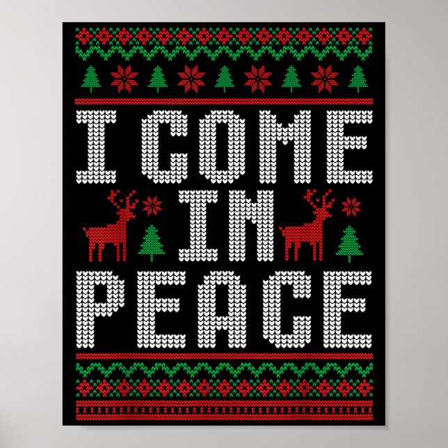 Poster Eu Venho Em Paz Casal Combinando Suéter Feio De Na (Frente)
