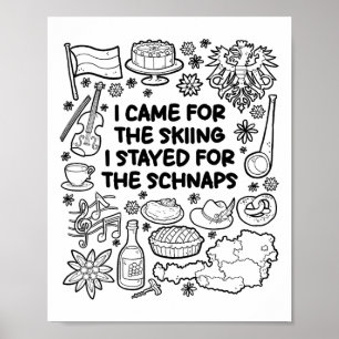 Poster Eu Vim Para Esqui, Fiquei Pelos Schnaps