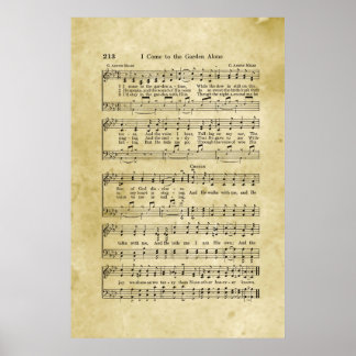Poster Eu Vim Para O Jardim Sozinho, Gospel Sheet Music