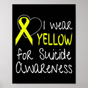 Poster Eu Visto Amarelo Para A Fita De Consciência Do Sui
