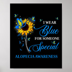 Poster Eu Visto Azul Para A Consciência Da Alopecia Giras