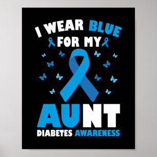 Poster Eu Visto Azul Para A Consciência Da Minha Tia Diab