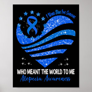 Poster Eu Visto Azul Para Alopecia Sensibilização Fita Co