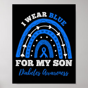 Poster Eu Visto Azul Para Meu Filho T1d Tipo 1 Diabetes A