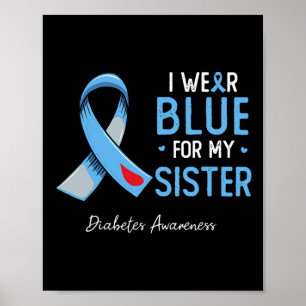 Poster Eu Visto Azul Para Meu Mês De Consciência Da Diabe