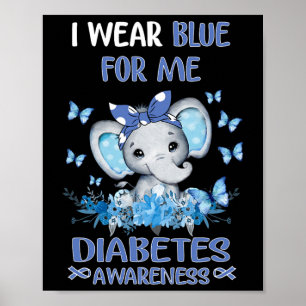 Poster Eu Visto Azul Para Mim, Diabetes, Elefante