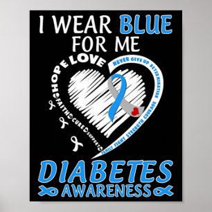 Poster Eu Visto Azul Para Mim Sensibilização Diabetes Fit