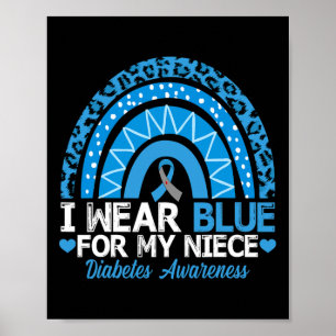 Poster Eu Visto Azul Para Minha Consciência Da Diabetes T